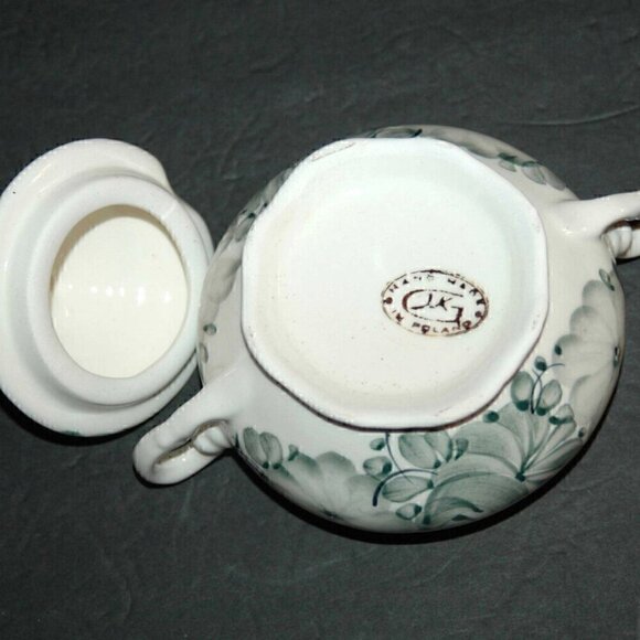Polish Sugar Bowl Hand Made & Painted Made in Poland - Picture 7 of 9